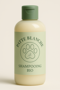shampoing bio chien-produit naturel-Patte Blanche-soins chiens-boutique en ligne-toilettage écoresponsable-cosmétique bio chien-Lyon-produits bien-être canin